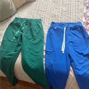 Figs Green and Blue Track Pants